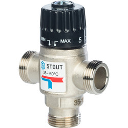 3-х ходовой термостатический клапан SVM-0020 НР 1" 20-43С KV 1,6. Stout