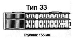 FKO330904 - Стальной профильный радиатор Kermi тип 33 Profil-K H900 L400