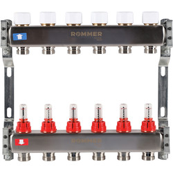 RMS-1200-000006 - Коллектор ROMMER 1" с расходомерами 3/4 6 выходов