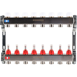 Коллектор ROMMER 1" с расходомерами 3/4 8 выходов