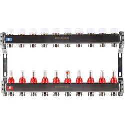 Коллектор ROMMER 1" с расходомерами 3/4 10 выходов