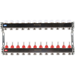 Коллектор ROMMER 1" с расходомерами 3/4 12 выходов